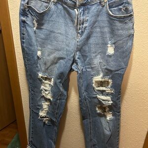 Cato Blue Distressed Boyfriend Jeans